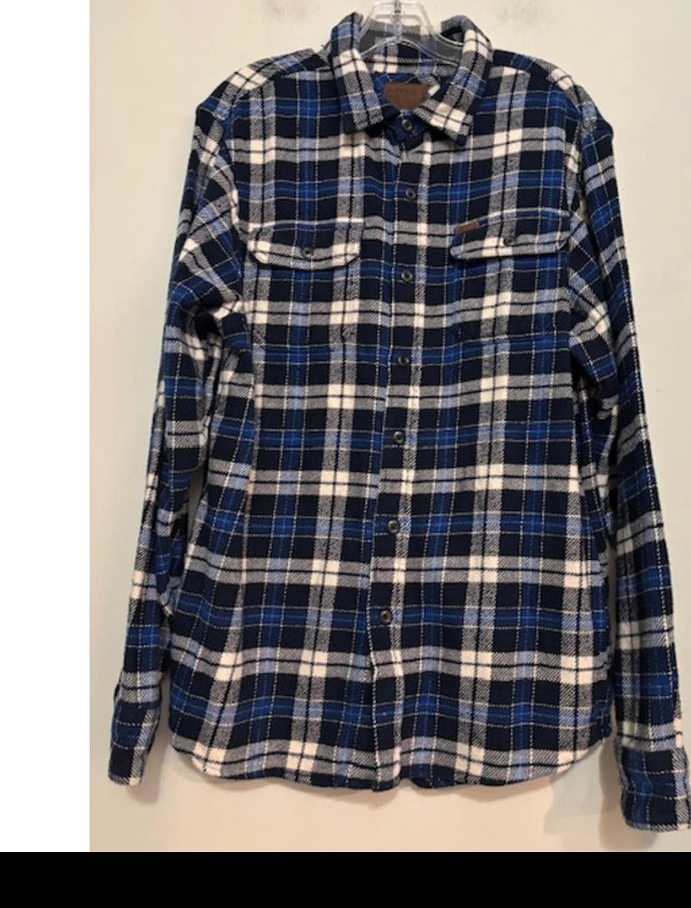 Orvis Flannel Shirt Plaid Mens Medium Thick Heavyweight 100% Cotton